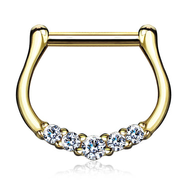 Quinque Septum Ring in 14K Yellow Gold - Septum. Navel Rings Australia.