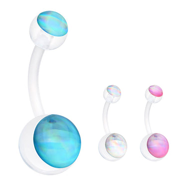 Hologram Bio Flex Belly Rings - Basic Curved Barbell. Navel Rings Australia.