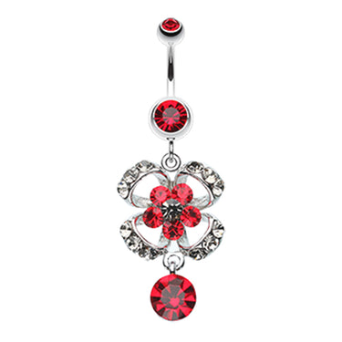 Midnight Bloom Belly Dangle - Dangling Belly Ring. Navel Rings Australia.