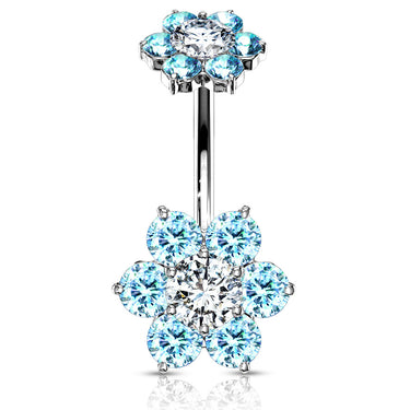 Internally Threaded Joyería Flower Belly Ring - Split Spinal Belly Bar. Navel Rings Australia.