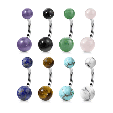 Natural Stone Belly Button Bars