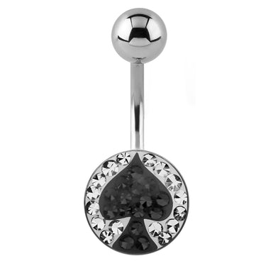 Motley™ Players Spade Belly Bar - Basic Curved Barbell. Navel Rings Australia.