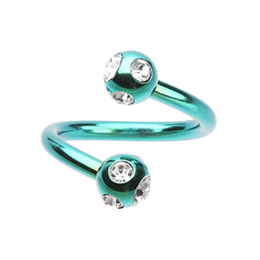 Royale Metallics Multi Gem Spiral Twisters - Spiral Twister Twistie. Navel Rings Australia.