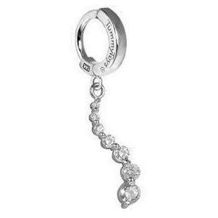 TummyToys® 14K White Gold Seven Diamond Journey Belly Ring - TummyToys® Patented Clasp. Navel Rings Australia.