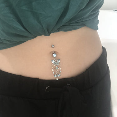 Sophistiqué Butterfly Chandelier Belly Ring - Dangling Belly Ring. Navel Rings Australia.