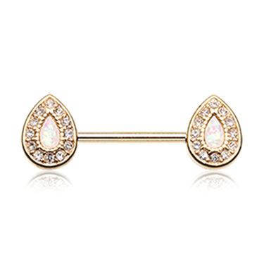 Gold Opal Chakra Nipple Barbell Ring - Nipple Ring. Navel Rings Australia.