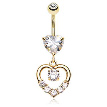 Lovers Agenda Belly Ring in Gold - Dangling Belly Ring. Navel Rings Australia.