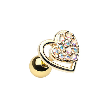 Day Dreamer Heart Stud Earring. Tragus and Cartilage Piercings. - Earring. Navel Rings Australia.