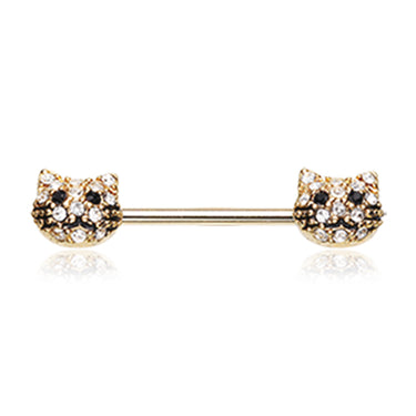 Gold Purring Kitty Nipple Ring Jewellery - Nipple Ring. Navel Rings Australia.