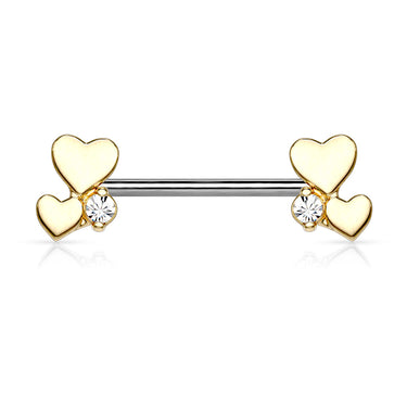 Lovers Combined Nipple Jewellery with Gold Plating - Nipple Ring. Navel Rings Australia.