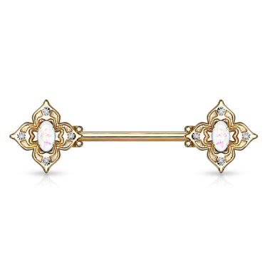 Opal Dusk Nipple Jewellery with Gold Plating - Nipple Ring. Navel Rings Australia.