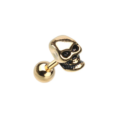 Classic Golden Skull Earring. Tragus and Cartilage Jewellery. - Earring. Navel Rings Australia.