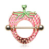 Gold Strawberry Nipple Shield Ring - Nipple Ring. Navel Rings Australia.