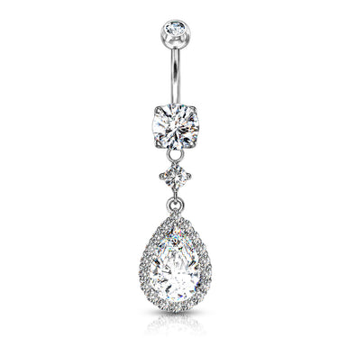 Sphynx Teardrop Belly Dangle - Dangling Belly Ring. Navel Rings Australia.