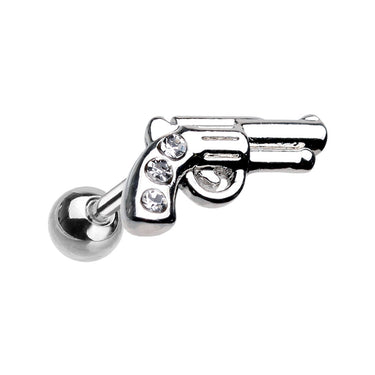 Shots Fired Glitzy Pistol Earring. Tragus or Cartilage Piercings. - Earring. Navel Rings Australia.