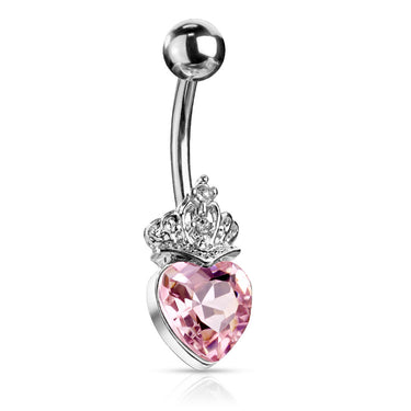 Love is King Belly Bar - Fixed (non-dangle) Belly Bar. Navel Rings Australia.