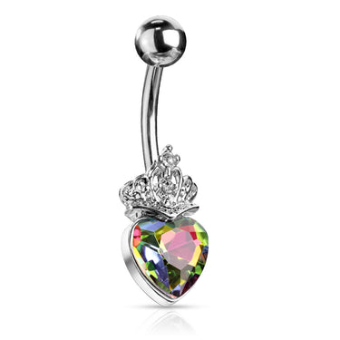 Love is King Belly Bar - Fixed (non-dangle) Belly Bar. Navel Rings Australia.