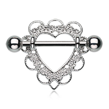 Heart Filigree Nipple Shield Ring - Nipple Ring. Navel Rings Australia.