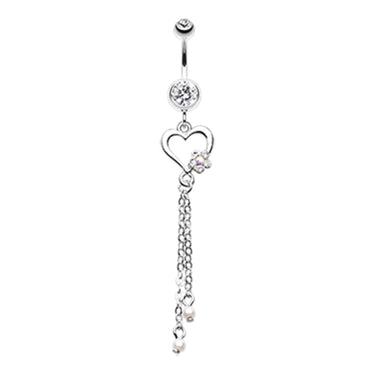 Jardin Heart Belly Piercing Dangle - Dangling Belly Ring. Navel Rings Australia.