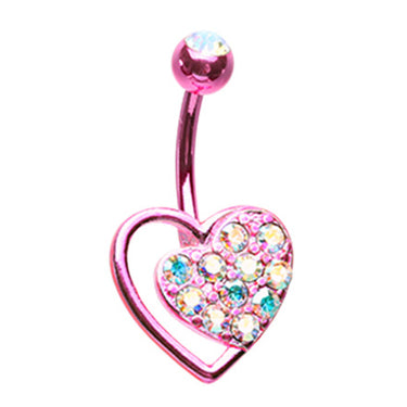 Pink Passion Belly Bar - Fixed (non-dangle) Belly Bar. Navel Rings Australia.