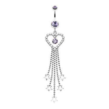 Mia Amore Star Drop Belly Button Ring - Dangling Belly Ring. Navel Rings Australia.