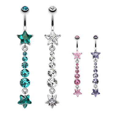 Midnight Stars Belly Dangle - Dangling Belly Ring. Navel Rings Australia.