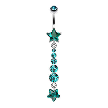 Midnight Stars Belly Dangle - Dangling Belly Ring. Navel Rings Australia.