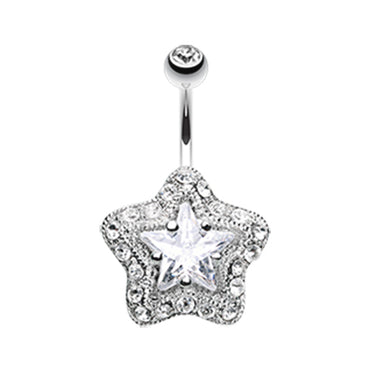 Mega Star Galactic Belly Bar - Fixed (non-dangle) Belly Bar. Navel Rings Australia.