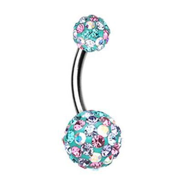 Cobalt Motley™ Sprinkle Belly Piercing Bar - Basic Curved Barbell. Navel Rings Australia.