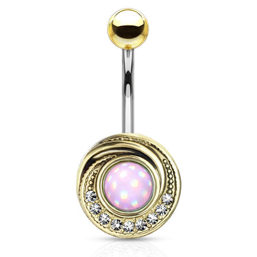 The Illuminizer Belly Bar with Gold Plating - Fixed (non-dangle) Belly Bar. Navel Rings Australia.