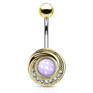 The Illuminizer Belly Bar with Gold Plating - Fixed (non-dangle) Belly Bar. Navel Rings Australia.