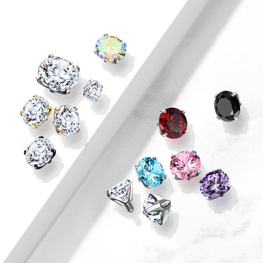 14g Prong Gem Balls for INTERNALLY THREADED Belly Rings - Replacement Ball. Navel Rings Australia.