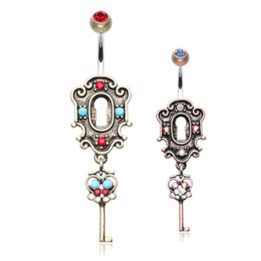 Key to Wonderland Navel Ring - Dangling Belly Ring. Navel Rings Australia.