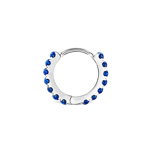 Lapis Eternity Hoop Earring by Maria Tash in White Gold