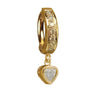 TummyToys® Yellow Gold Cubic Zirconia Heart with DIAMOND Pave Clasp - TummyToys® Patented Clasp. Navel Rings Australia.