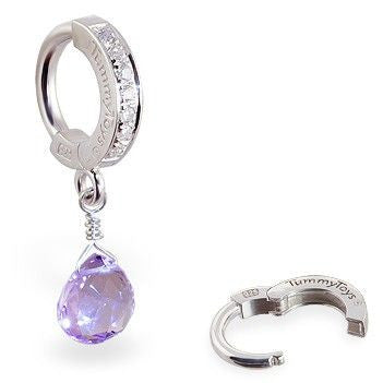 TummyToys® Lavender Amethyst CZ Clasp - TummyToys® Patented Clasp. Navel Rings Australia.