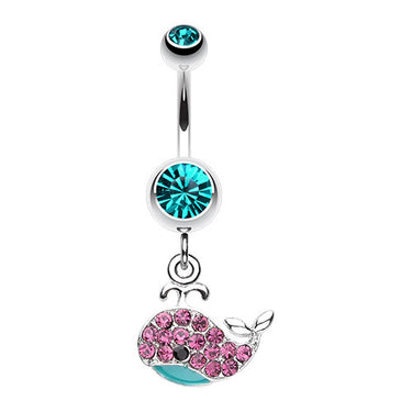 Moby Dick Whale Belly Piercing - Dangling Belly Ring. Navel Rings Australia.