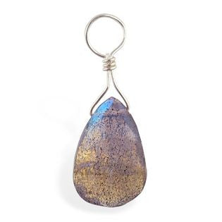 TummyToys® Faceted Labradorite Swinger Charm - TummyToys® Swinger Charm. Navel Rings Australia.