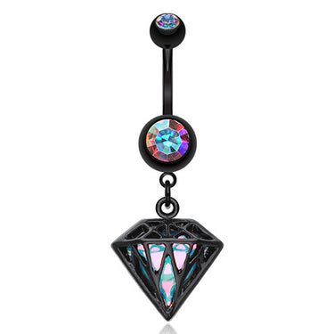 Blackline Urban Prism Belly Dangle - Dangling Belly Ring. Navel Rings Australia.