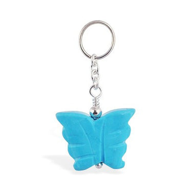 TummyToys® Turquoise Butterfly Belly Bar Swinger - TummyToys® Swinger Charm. Navel Rings Australia.