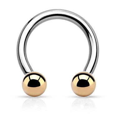 Basic Horseshoe with Gold Plated Balls - Circular Barbell / Horse Shoe. Navel Rings Australia.