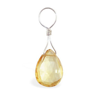 TummyToys® Citrine Belly Piercing Swinger Charm - TummyToys® Swinger Charm. Navel Rings Australia.