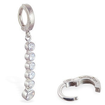 TummyToys® Clear CZ Journey Navel Bar - TummyToys® Patented Clasp. Navel Rings Australia.