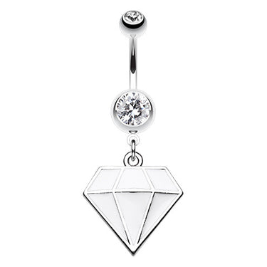 Frosted Urban Prism Belly Dangle - Dangling Belly Ring. Navel Rings Australia.