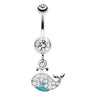 Whopper Whale Navel Ring - Dangling Belly Ring. Navel Rings Australia.