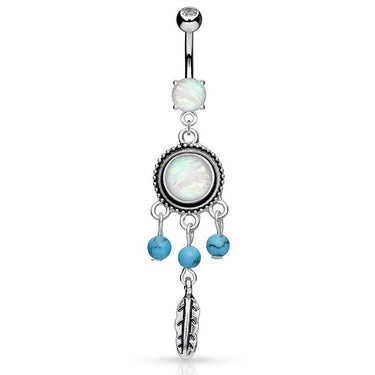 Susvapna Opal Dreams Belly Piercing - Dangling Belly Ring. Navel Rings Australia.