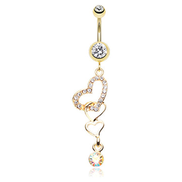 You. Me. Us. Heart Belly Ring - Dangling Belly Ring. Navel Rings Australia.