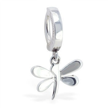 TummyToys® Silver Dragon Fly Clasp - TummyToys® Patented Clasp. Navel Rings Australia.