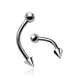 Spike End Curved Bananabell - Basic Curved Barbell. Navel Rings Australia.