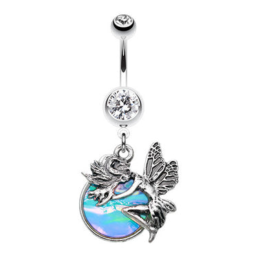 Mystical Opal Fairy Belly Piercing - Dangling Belly Ring. Navel Rings Australia.